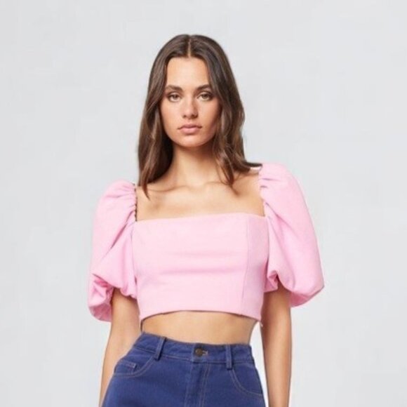 NWT Elliatt Rhythm Crop Top Baby Pink - Picture 2 of 8